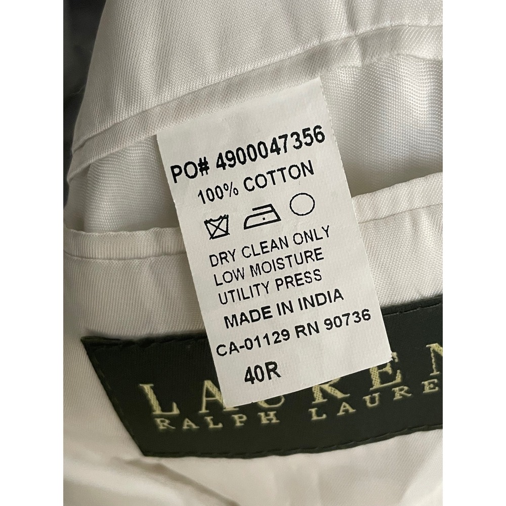 Lauren Ralph Lauren Seersucker Suit Mens 40R Blue White Striped Cotton 2pc - Picture 9 of 15